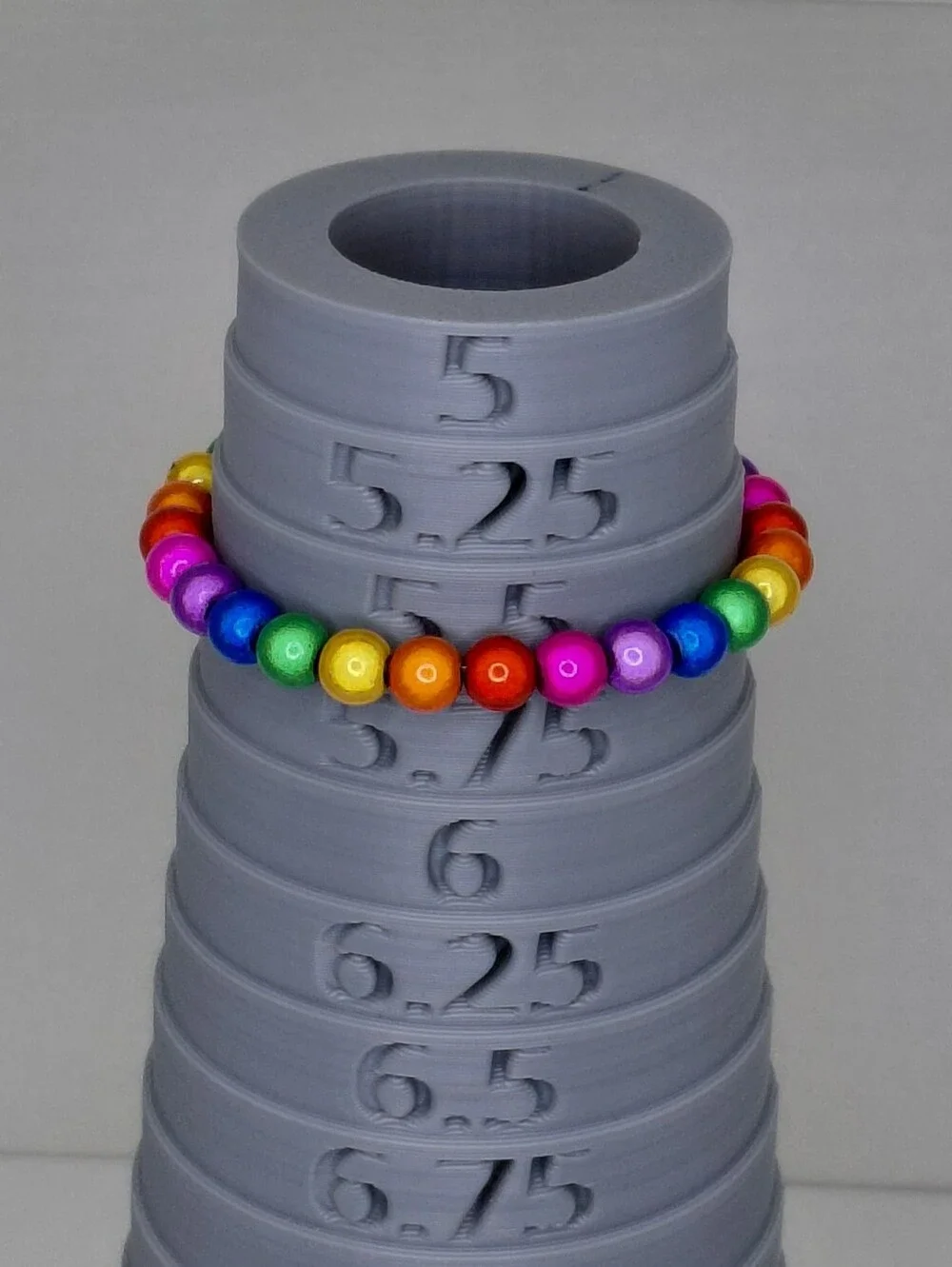 Hand Made Kids Rainbow Beaded Stretch Bracelet — Multicolor 5.5 Inches